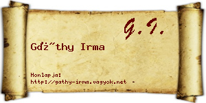 Gáthy Irma névjegykártya