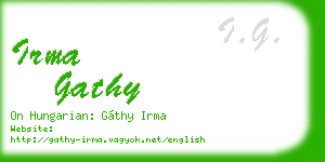 irma gathy business card